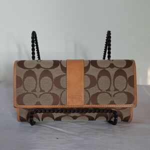 Coach Brown and Tan Clutch